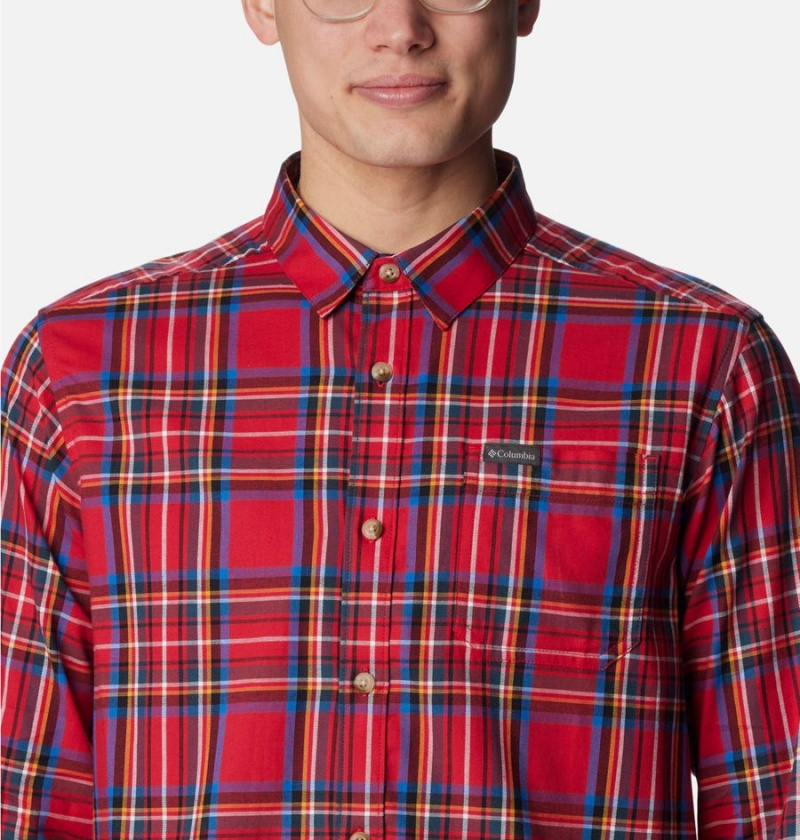 Columbia Vapor Ridge III Long Sleeve Men's Shirt Red | KIPVMZ-164