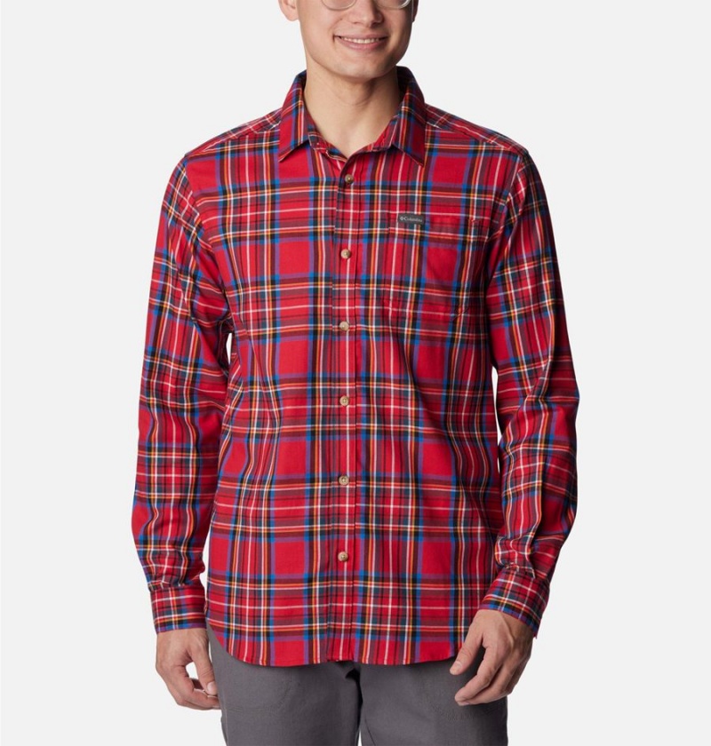 Columbia Vapor Ridge III Long Sleeve Men\'s Shirt Red | KIPVMZ-164