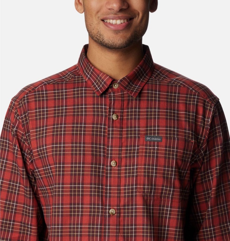 Columbia Vapor Ridge III Long Sleeve Men's Shirt Red | ATZXEN-681