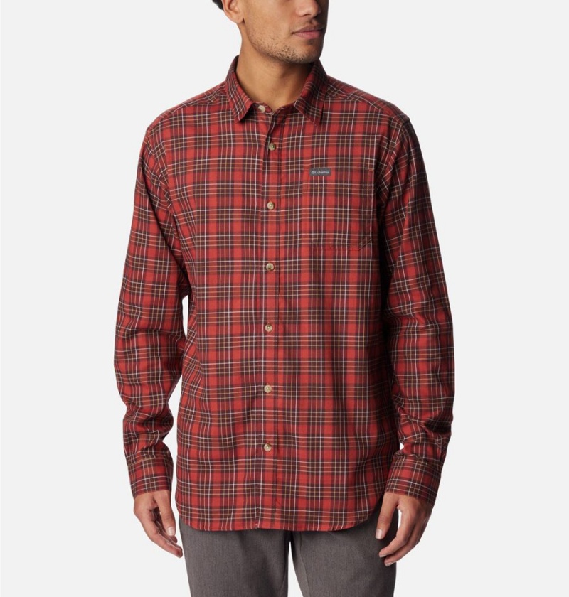 Columbia Vapor Ridge III Long Sleeve Men's Shirt Red | ATZXEN-681