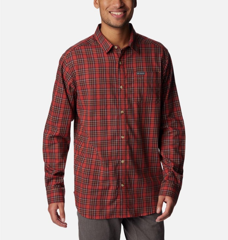 Columbia Vapor Ridge III Long Sleeve Men\'s Shirt Red | ATZXEN-681