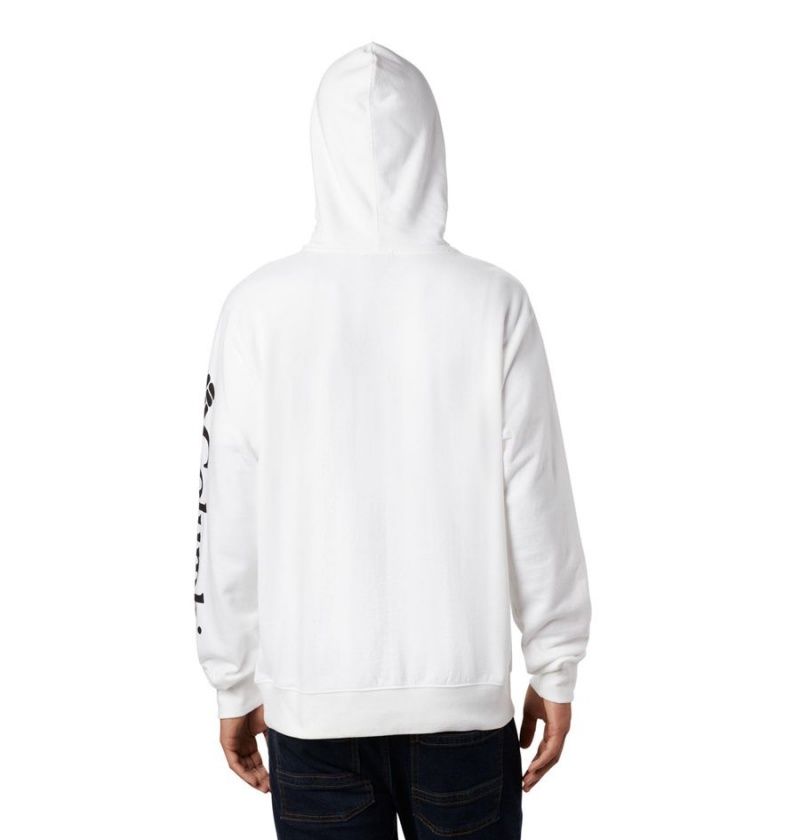Columbia Viewmont II Sleeve Graphic Men's Hoodie White | ESHZLV-789