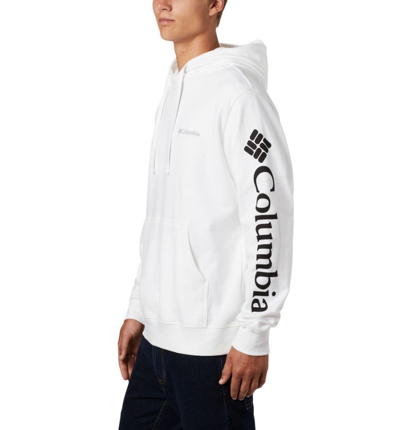 Columbia Viewmont II Sleeve Graphic Men's Hoodie White | ESHZLV-789
