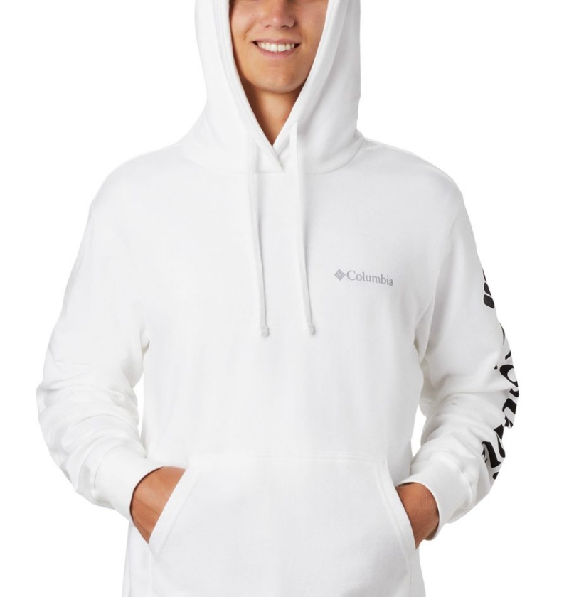 Columbia Viewmont II Sleeve Graphic Men's Hoodie White | ESHZLV-789