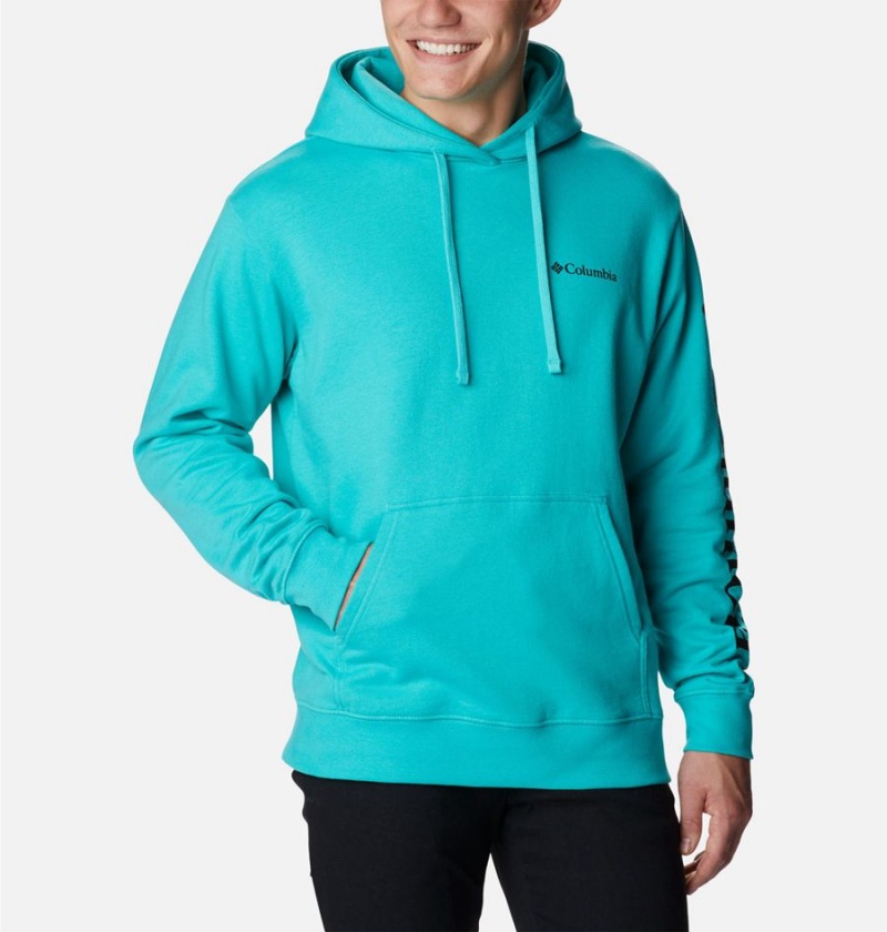 Columbia Viewmont II Sleeve Graphic Men's Hoodie Turquoise | DUHVCP-276