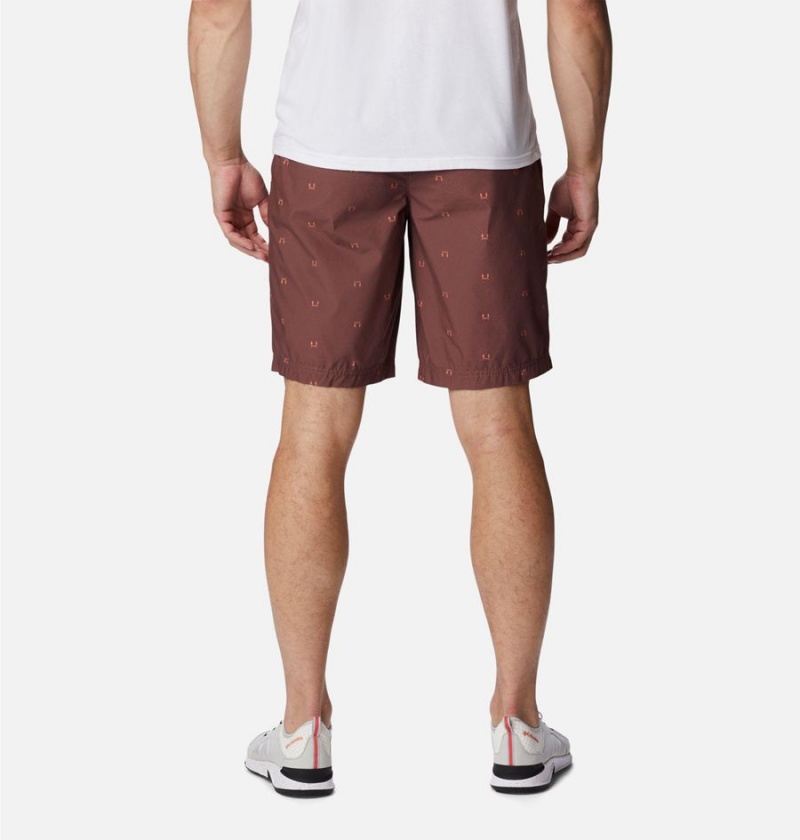 Columbia Washed Out Printed Men's Shorts Brown | QBLOVH-702