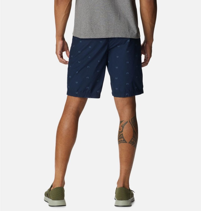 Columbia Washed Out Printed Men's Shorts Navy | GDSWXV-593