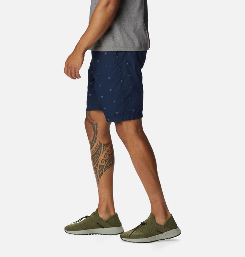 Columbia Washed Out Printed Men's Shorts Navy | GDSWXV-593