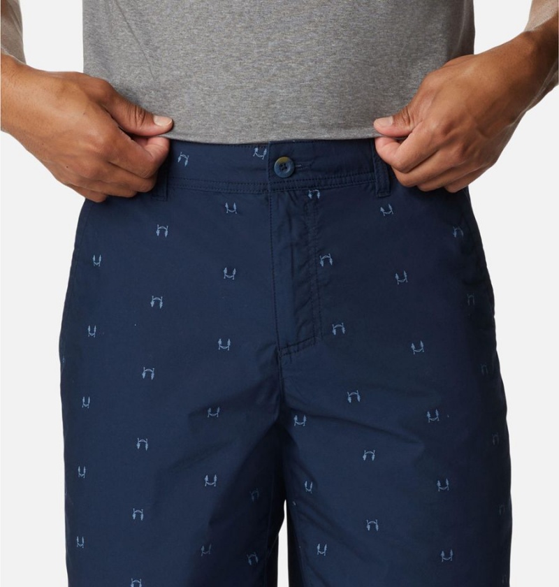 Columbia Washed Out Printed Men's Shorts Navy | GDSWXV-593