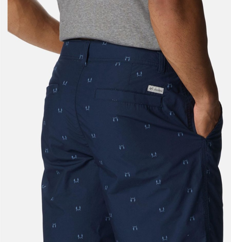 Columbia Washed Out Printed Men's Shorts Navy | GDSWXV-593