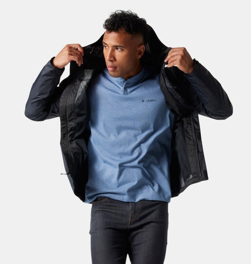 Columbia Watertight II Men's Rain Jacket Black | XDVBUC-320