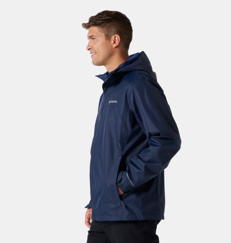 Columbia Watertight II Men's Rain Jacket Navy | PNBUAY-418