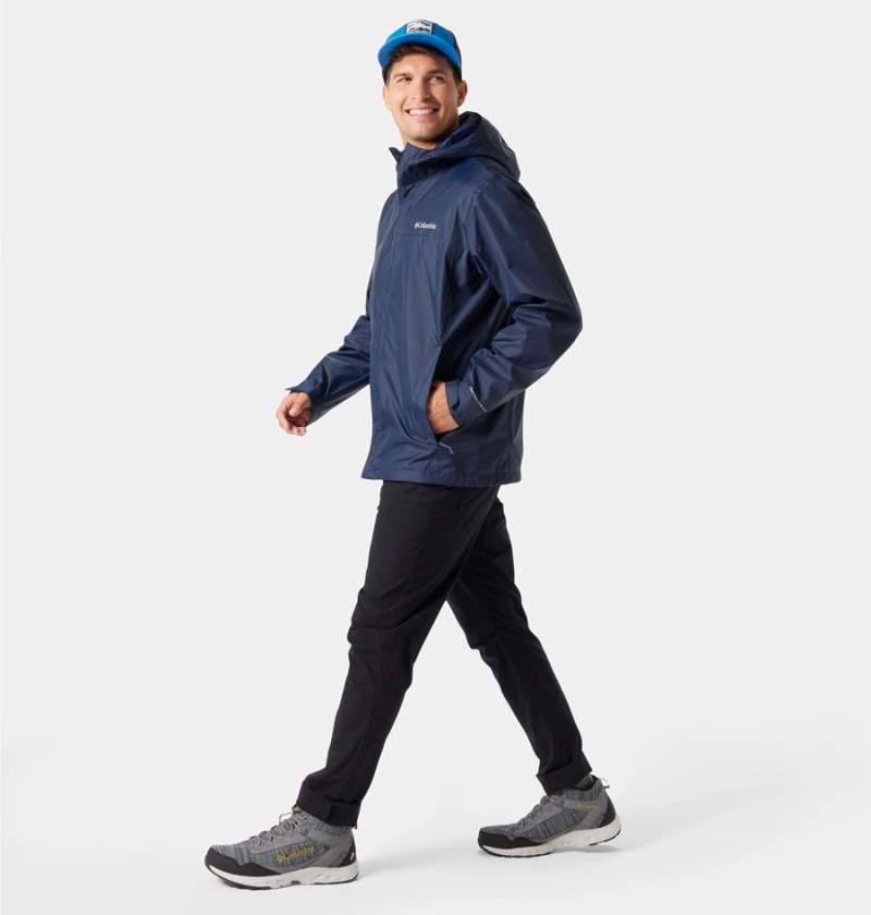Columbia Watertight II Men's Rain Jacket Navy | PNBUAY-418