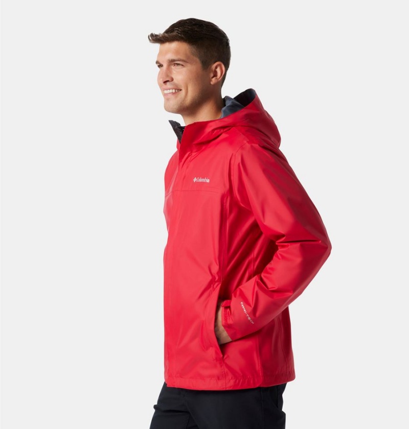 Columbia Watertight II Men's Rain Jacket Red | PXJEDZ-402