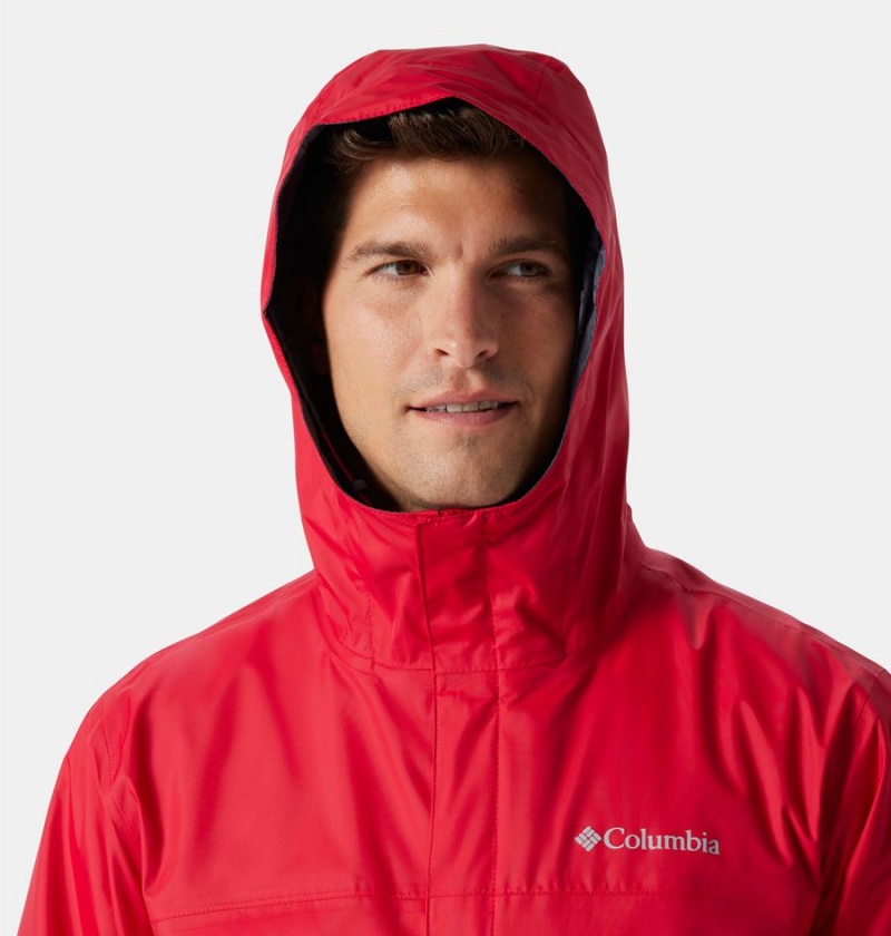 Columbia Watertight II Men's Rain Jacket Red | PXJEDZ-402