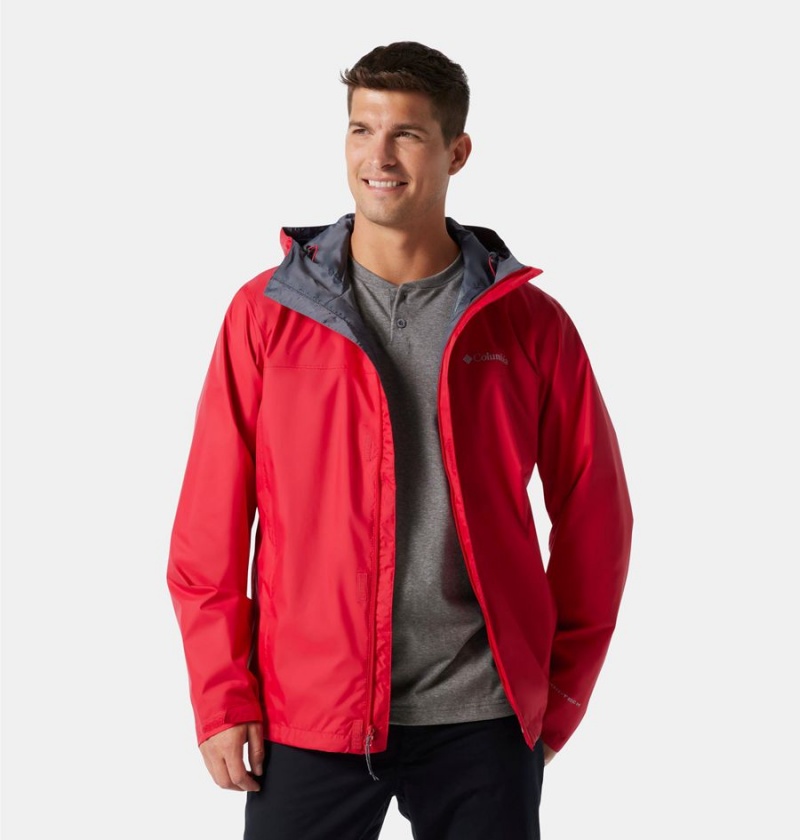 Columbia Watertight II Men's Rain Jacket Red | PXJEDZ-402