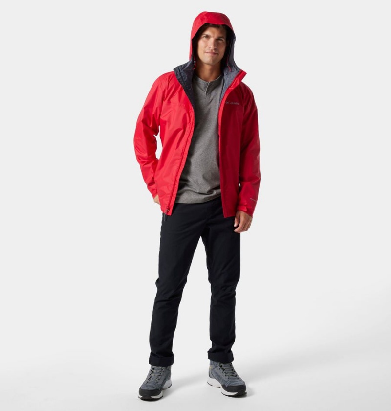 Columbia Watertight II Men's Rain Jacket Red | PXJEDZ-402