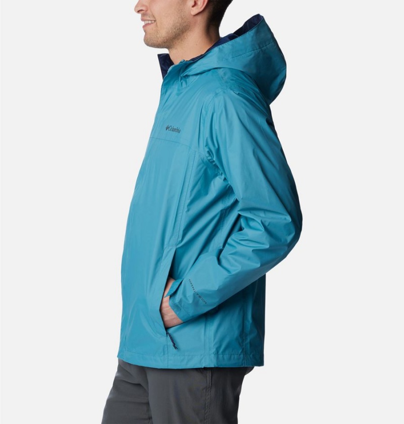 Columbia Watertight II Men's Rain Jacket Blue | KDMIJR-370