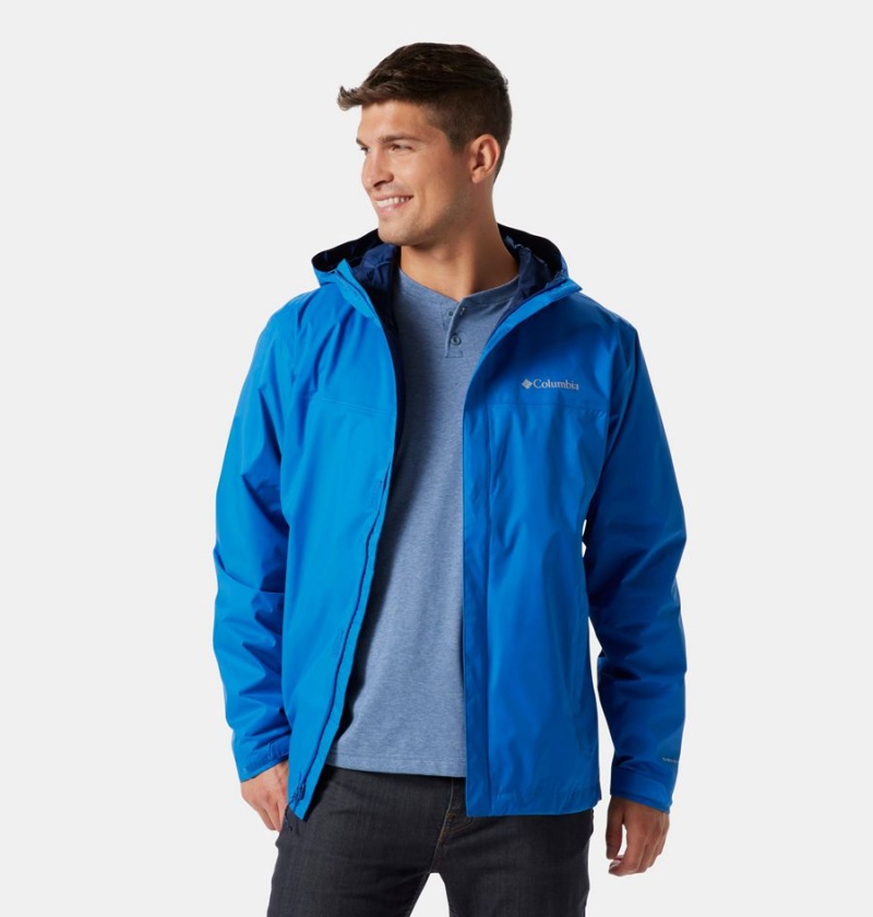 Columbia Watertight II Men's Rain Jacket Blue | SPZTOI-637