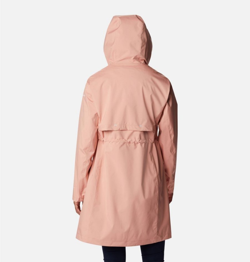 Columbia Weekend Adventure Long Shell Women's Rain Jacket Coral | CFGDNL-106