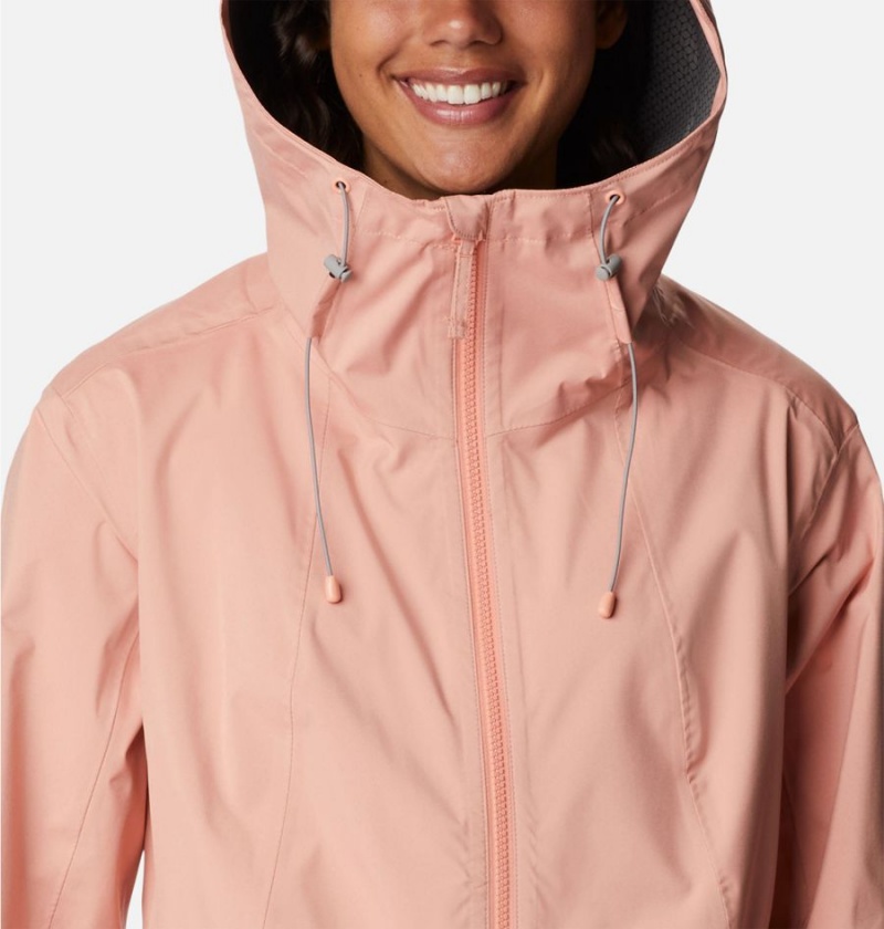 Columbia Weekend Adventure Long Shell Women's Rain Jacket Coral | CFGDNL-106