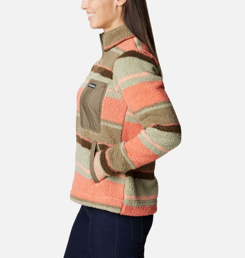 Columbia West Bend Quarter Zip Fleece Women's Pullover Green | QASJTP-586