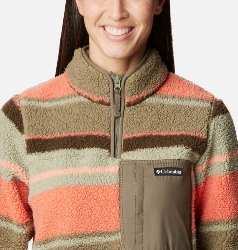 Columbia West Bend Quarter Zip Fleece Women's Pullover Green | QASJTP-586