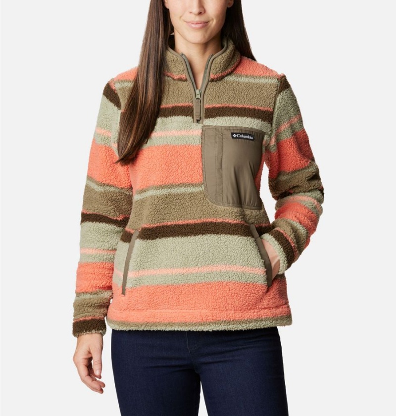 Columbia West Bend Quarter Zip Fleece Women\'s Pullover Green | QASJTP-586
