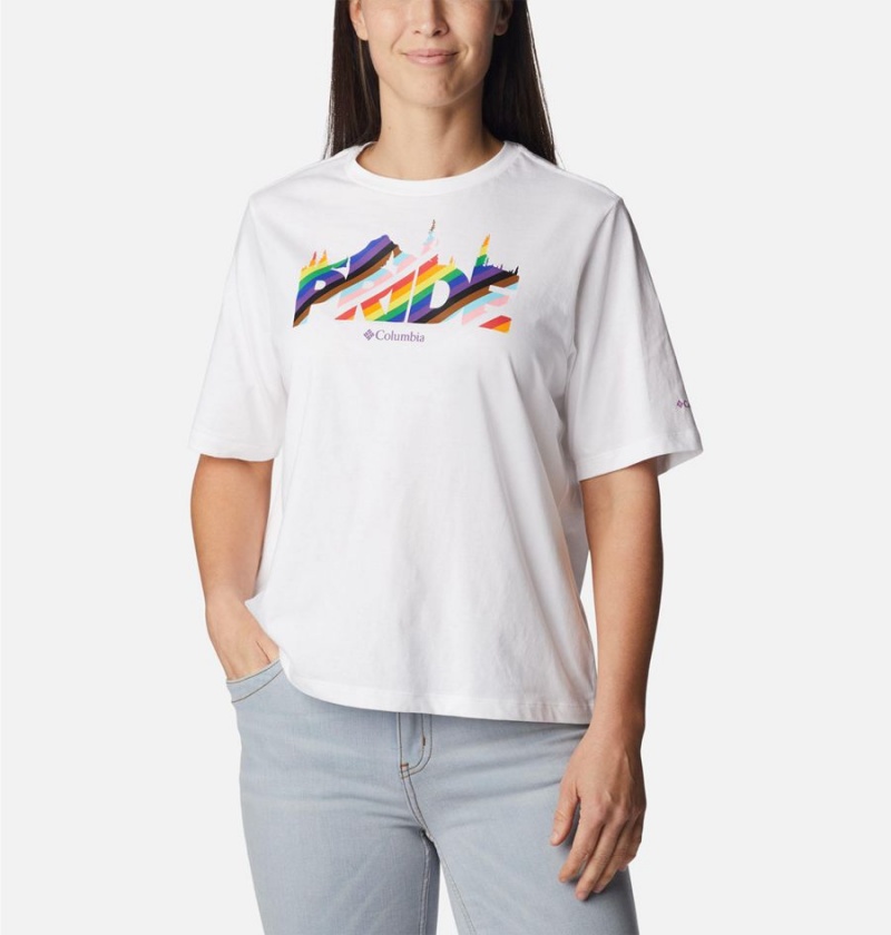 Columbia Wild Places Women's T-Shirt White | VNHUWT-950