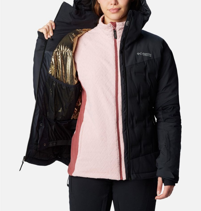 Columbia Wildcard III Down Women's Ski Jacket Black | QBOIZV-078