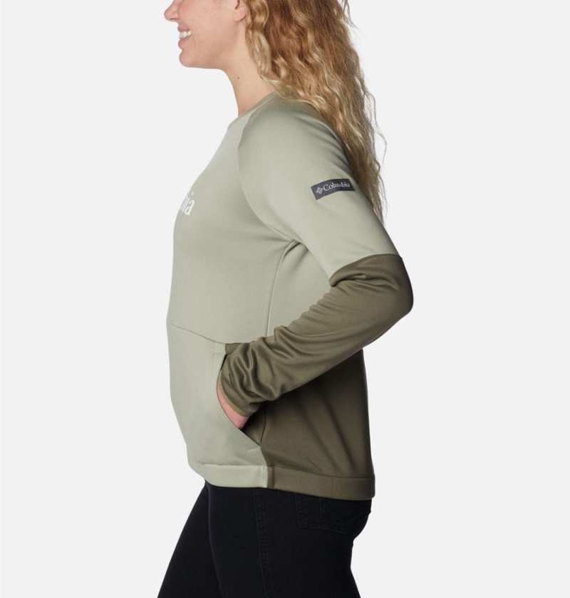 Columbia Windgates Crew Sweatshirt Women's Pullover Green | MOETCF-495