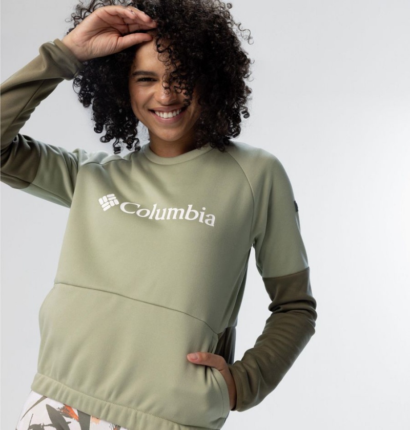 Columbia Windgates Crew Sweatshirt Women's Pullover Green | MOETCF-495