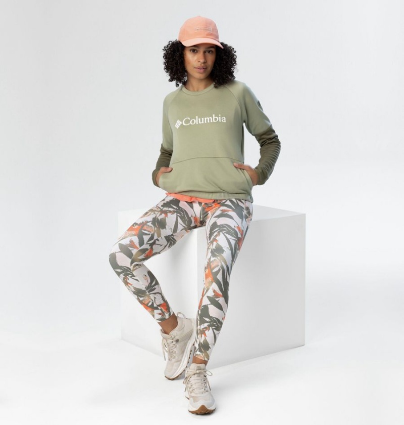 Columbia Windgates Crew Sweatshirt Women's Pullover Green | MOETCF-495