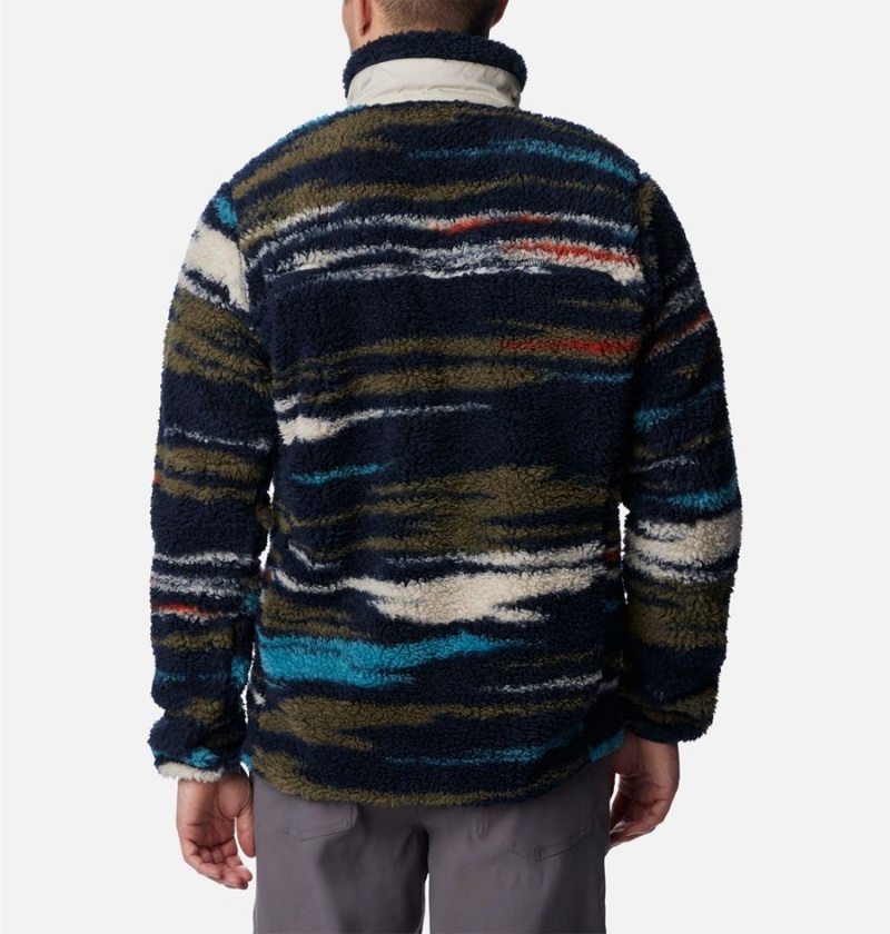 Columbia Winter Pass Printed Men's Fleece Jacket Navy | BUFDVA-498