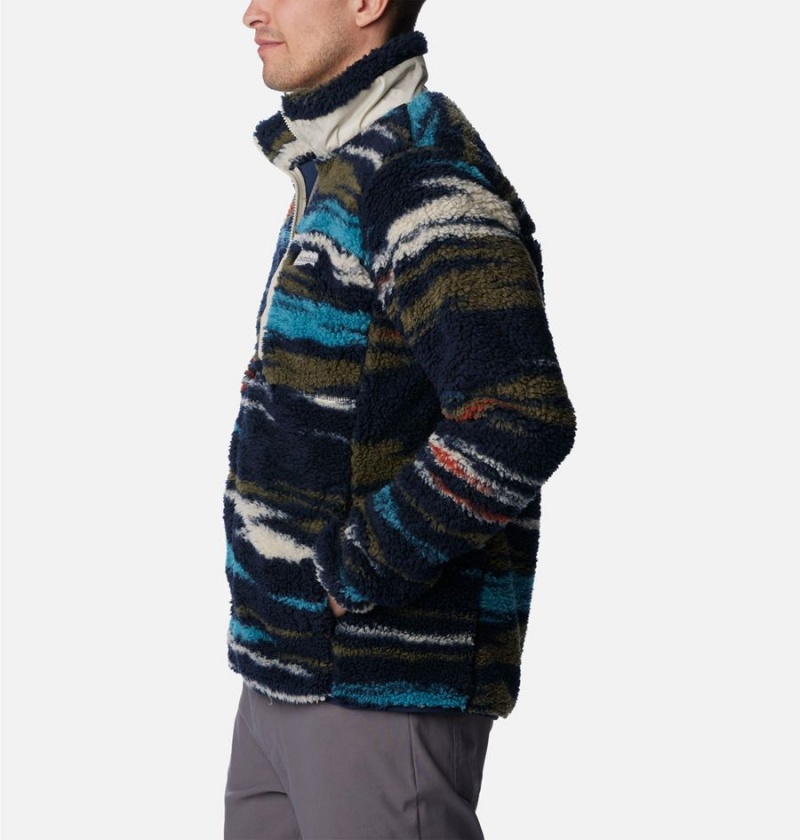 Columbia Winter Pass Printed Men's Fleece Jacket Navy | BUFDVA-498
