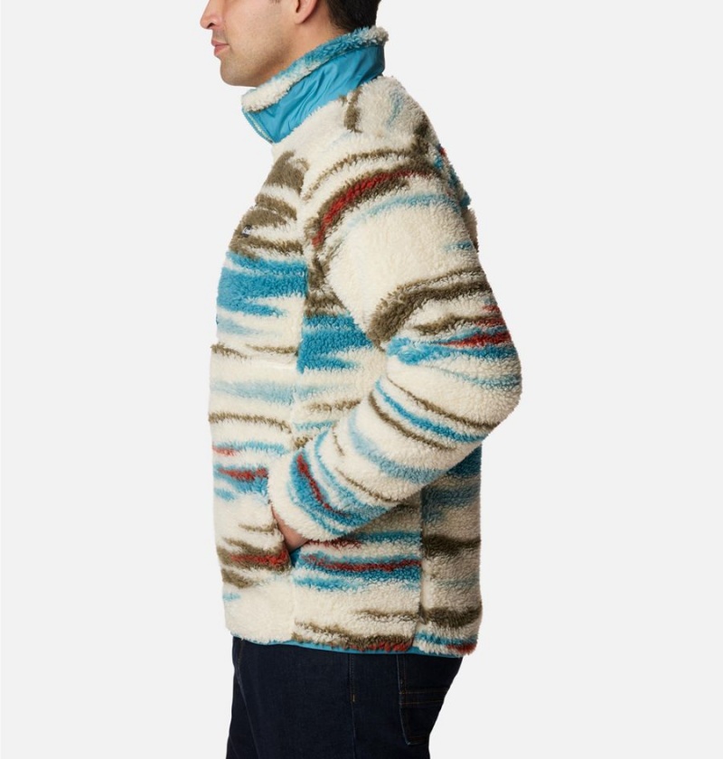 Columbia Winter Pass Printed Men's Fleece Jacket Beige | MTAZFJ-732