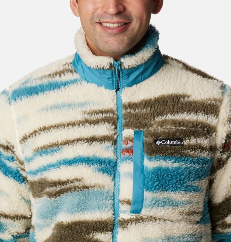 Columbia Winter Pass Printed Men's Fleece Jacket Beige | MTAZFJ-732