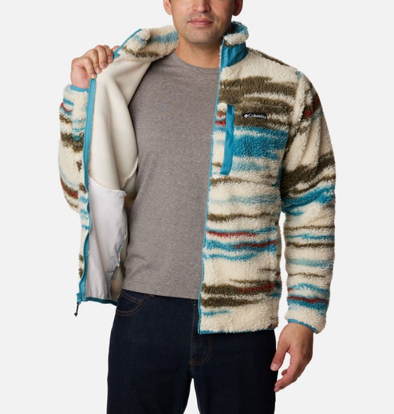 Columbia Winter Pass Printed Men's Fleece Jacket Beige | MTAZFJ-732
