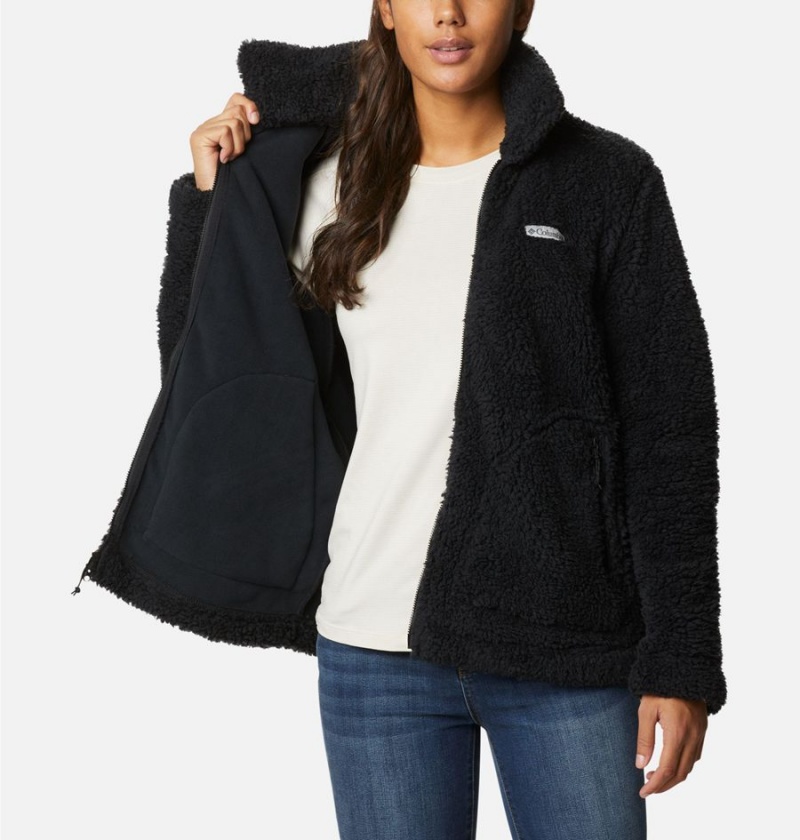 Columbia Winter Pass Sherpa Full Zip Women's Fleece Jacket Black | JGTSQH-405