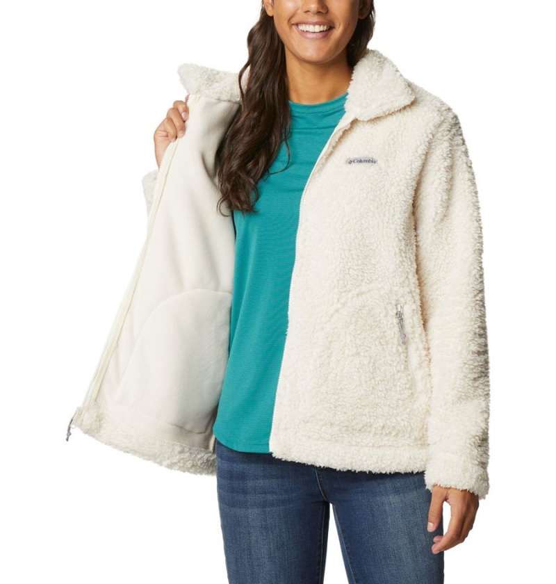 Columbia Winter Pass Sherpa Full Zip Women's Fleece Jacket White | ZYAPTD-237