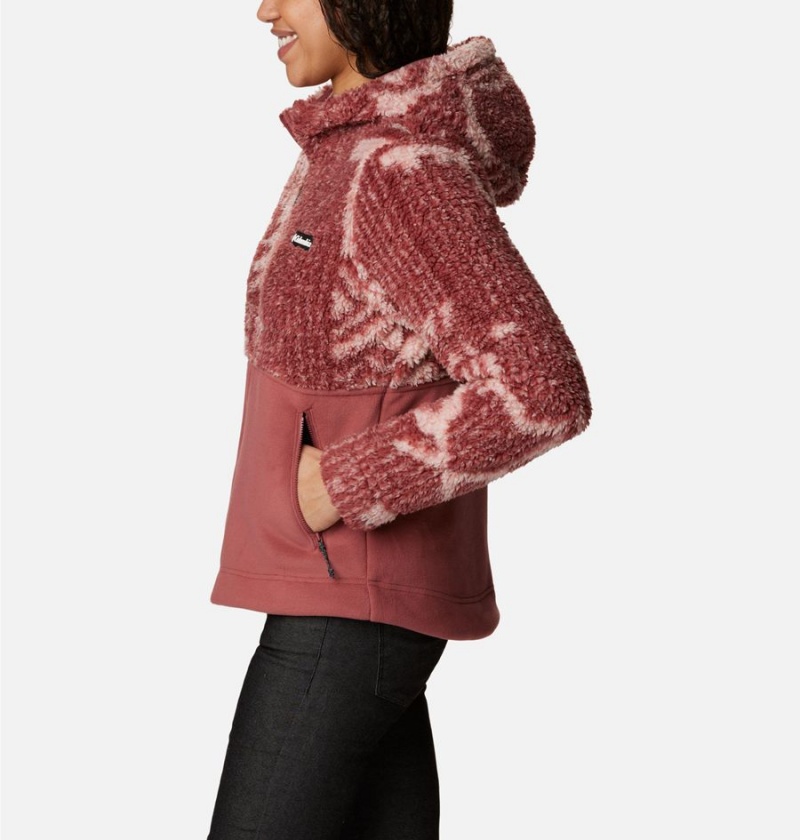 Columbia Winter Pass Sherpa Hooded Full Zip Women's Fleece Jacket Coral | HATVSU-350
