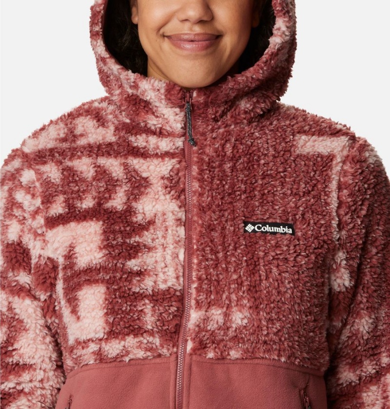 Columbia Winter Pass Sherpa Hooded Full Zip Women's Fleece Jacket Coral | HATVSU-350