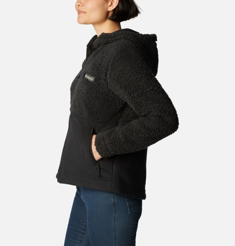 Columbia Winter Pass Sherpa Hooded Full Zip Women's Fleece Jacket Black | XAYRUK-243