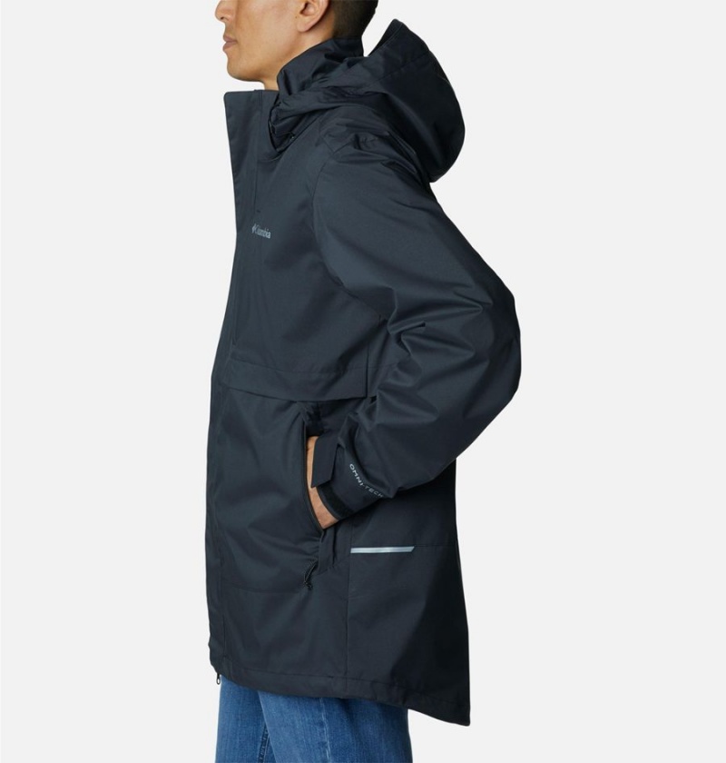 Columbia Wright Lake Men's Rain Jacket Black | MUYSEK-864