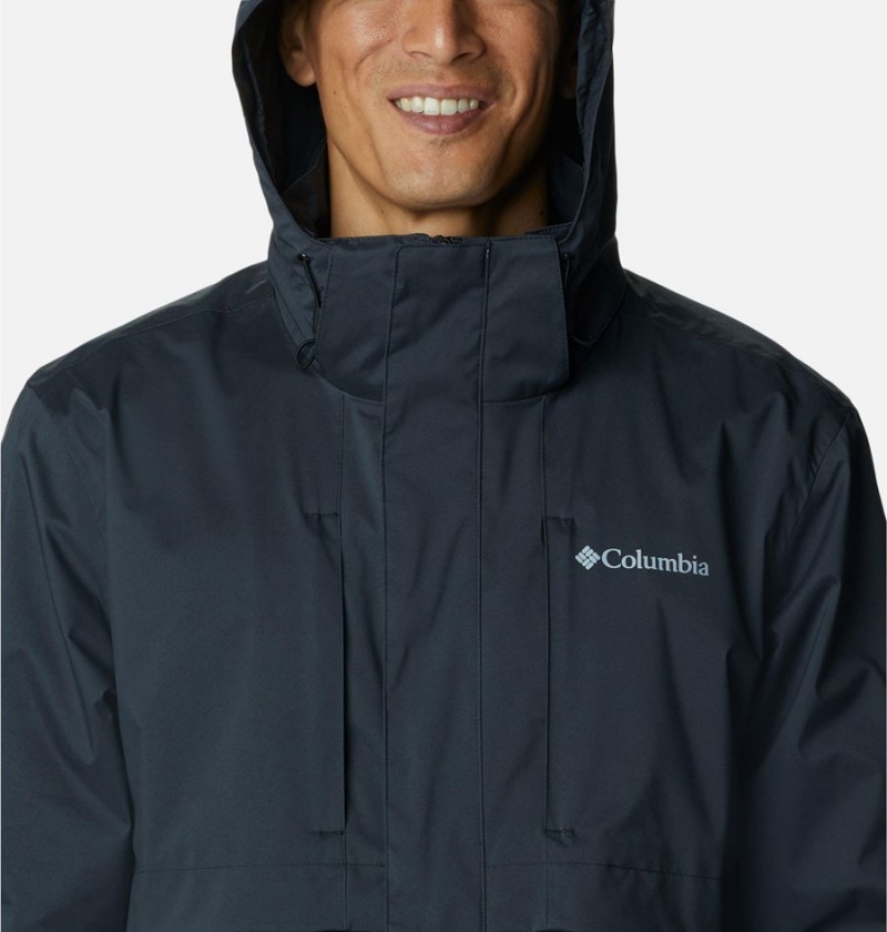 Columbia Wright Lake Men's Rain Jacket Black | MUYSEK-864