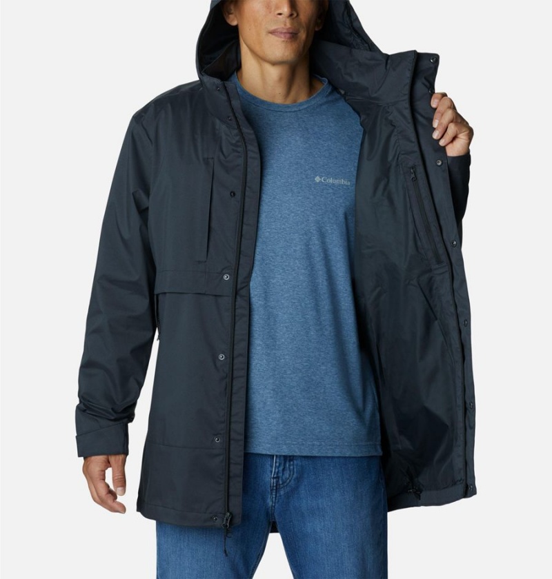 Columbia Wright Lake Men's Rain Jacket Black | MUYSEK-864