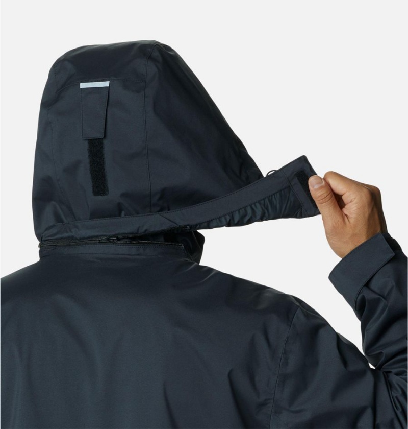 Columbia Wright Lake Men's Rain Jacket Black | MUYSEK-864