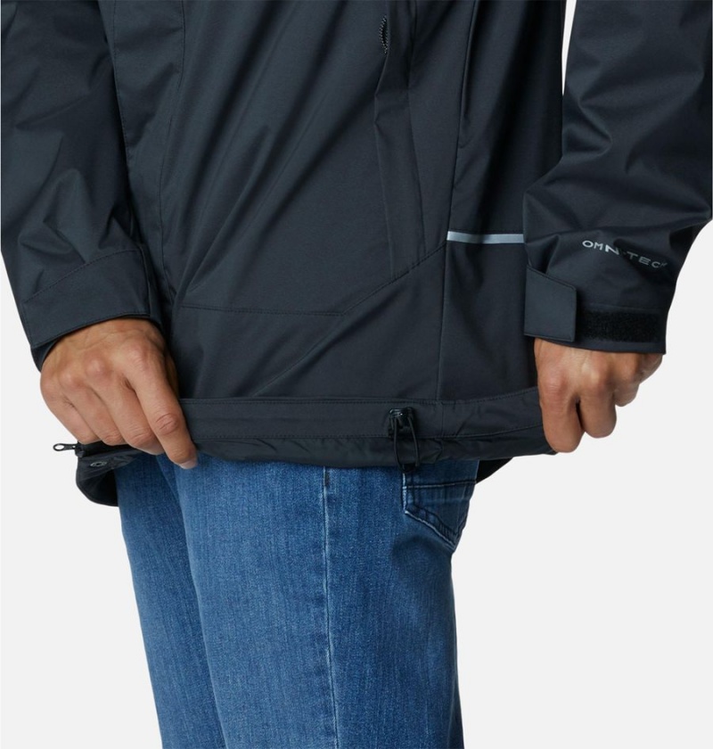 Columbia Wright Lake Men's Rain Jacket Black | MUYSEK-864