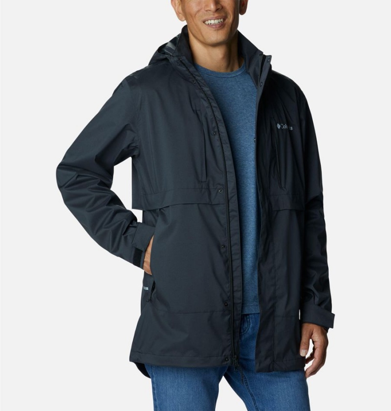 Columbia Wright Lake Men's Rain Jacket Black | MUYSEK-864