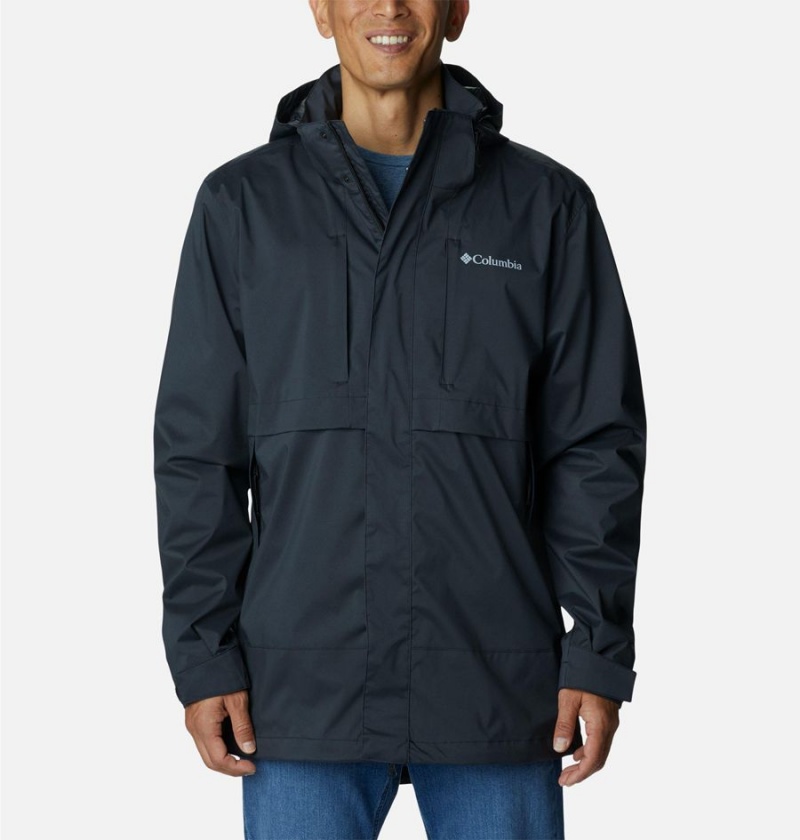 Columbia Wright Lake Men\'s Rain Jacket Black | MUYSEK-864